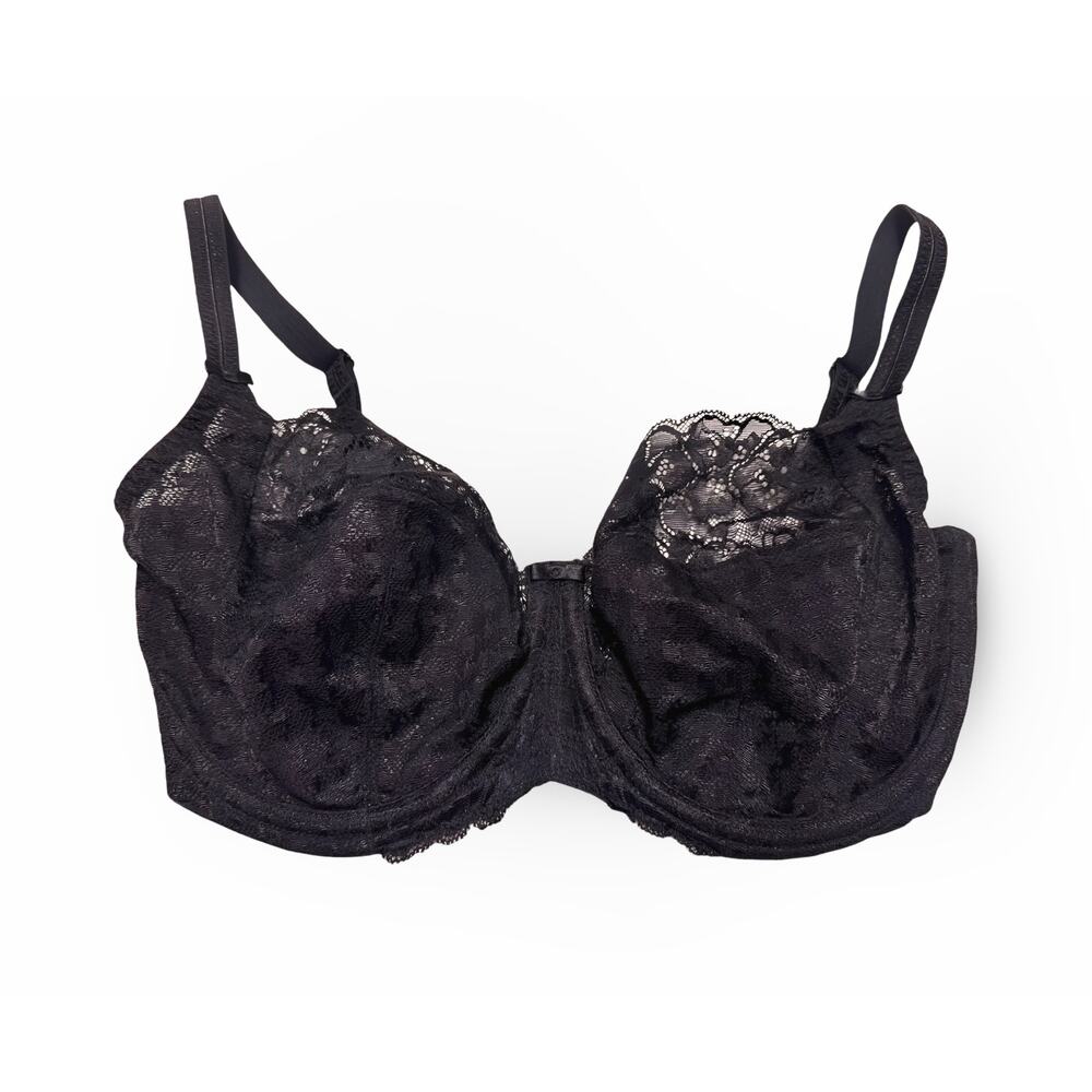 Panache Black Lace Full Coverage Un-padded Bra UK/US 30G - Picture 1 of 12